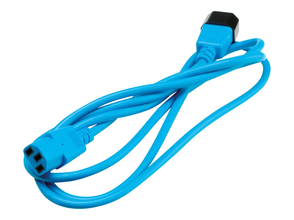 Roline - Spannungsversorgungs-Verlängerungskabel - IEC 60320 C13 bis IEC 60320 C14 - Wechselstrom 250 V - 1.8 m - geformt - Blau