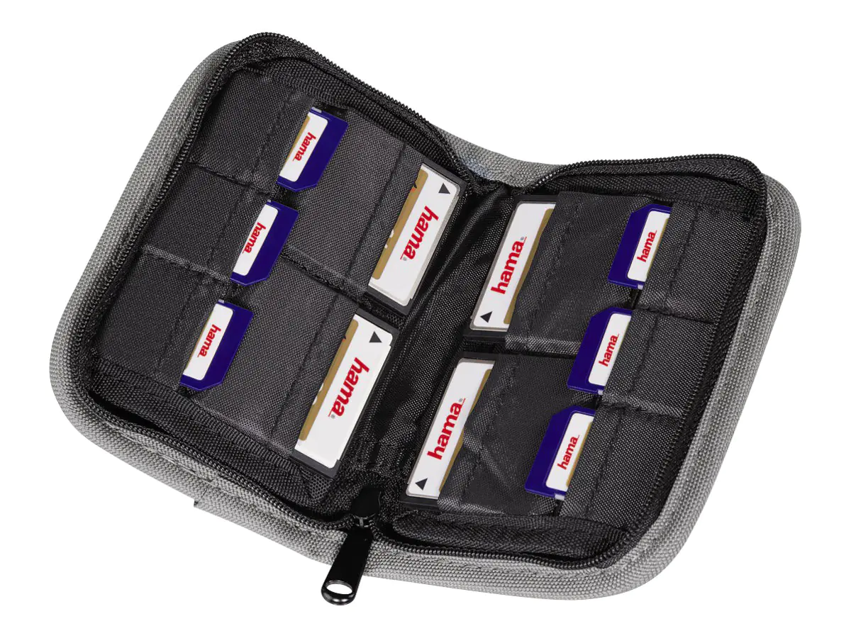 Hama Multi Card Case Mini - Tasche für Speicherkarten - 10 Speicherkarten - Nylon - Grau, Schwarz