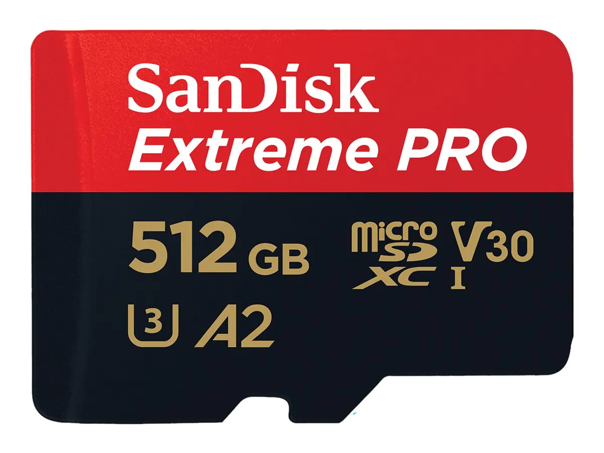 SanDisk Extreme Pro - Flash-Speicherkarte (microSDXC-an-SD-Adapter inbegriffen) - 512 GB - A2 / Video Class V30 / UHS-I U3 / Class10 - microSDXC UHS-I