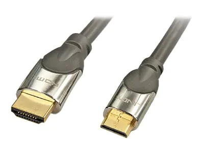 Lindy CROMO High-Speed-HDMI-Kabel mit Ethernet - HDMI-Kabel mit Ethernet - HDMI männlich zu mini HDMI männlich - 2 m - abgeschirmt