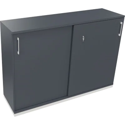 Schiebetürenschrank 3OH B1600xT442xH1133mm ws/Lavagrau