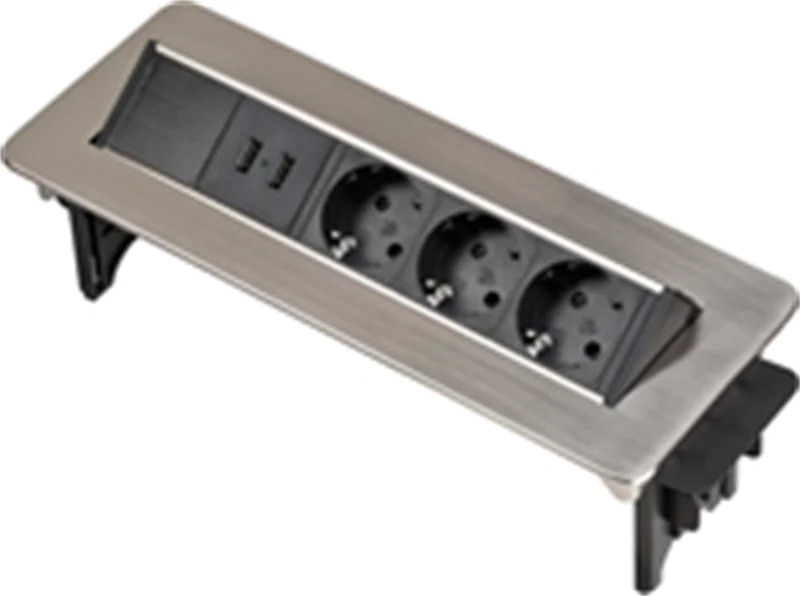 Brennenstuhl 1396200113 - 2 m - 3 AC-Ausgänge - Indoor - IP20 - Schwarz - Edelstahl - 115 mm