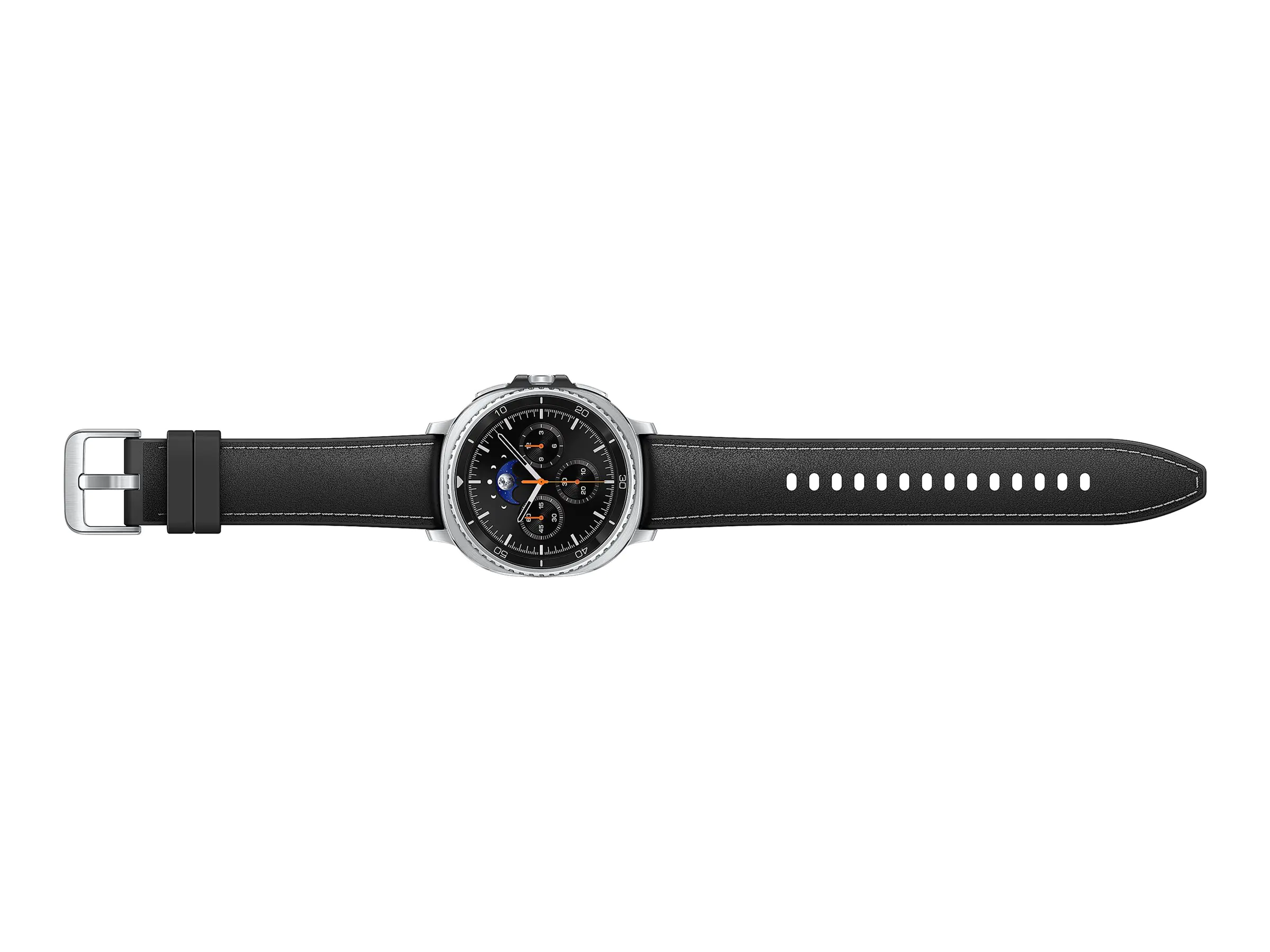 Samsung Galaxy Watch8 Classic - 46 mm - intelligente Uhr mit Hybridband - Hybrid-Eco-Leder - Bandgröße: S/M/L - Anzeige 3.4 cm (1.34") - 64 GB - NFC, Wi-Fi, Bluetooth, LTE - 4G - 63.5 g - Schwarz
