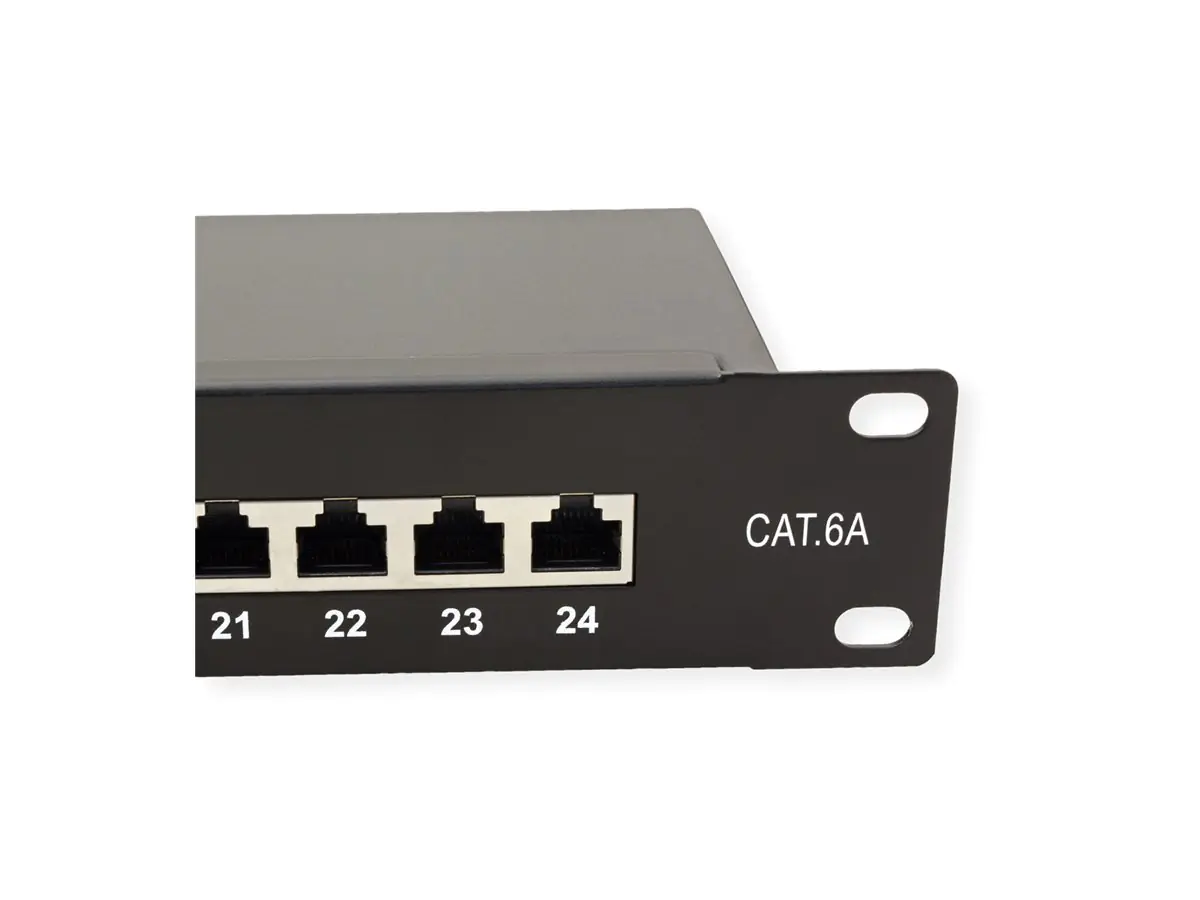 ROTRONIC-SECOMP VALUE - Patch Panel - Class EA - CAT 6a - STP - RJ-45 X 24 - Jet Black, RAL 9005 -