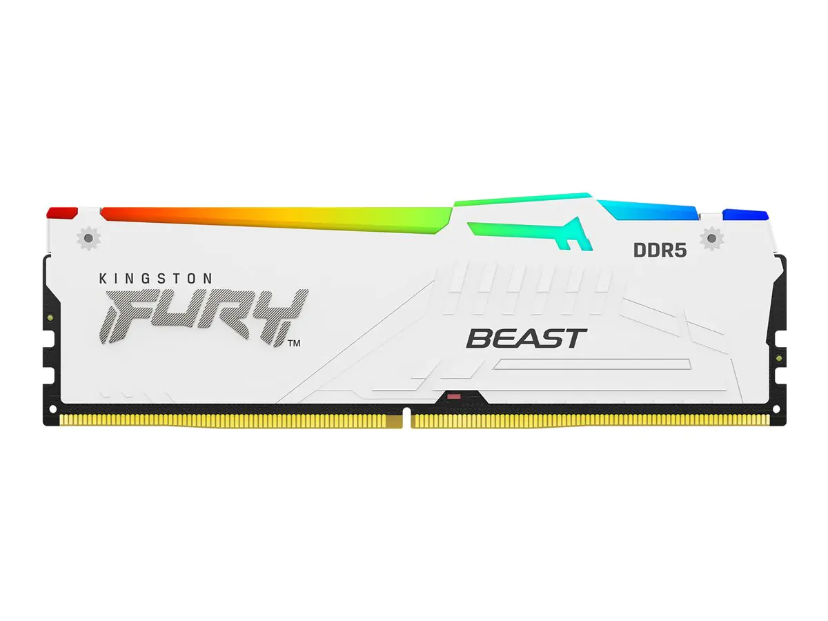 Kingston FURY Beast RGB - DDR5 - Kit - 64 GB: 2 x 32 GB - DIMM 288-PIN - 6000 MHz / PC5-48000 - CL36 - 1.35 V - ungepuffert - on-die ECC - weiß