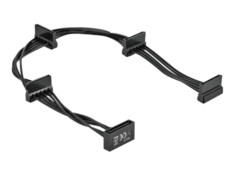 Delock - Netzteil - SATA-Stromstecker (M) zu SATA-Stromstecker (W) - 40 cm - Schwarz