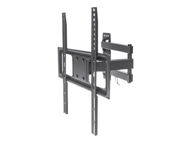 Manhattan TV & Monitor Mount, Wall, Full Motion, 1 screen, Screen Sizes: 32-55", Black, VESA 100x100 to 400x400mm, Max 35kg, LFD, Tilt & Swivel with 3 Pivots, Lifetime Warranty - Klammer - für LCD-TV / gekrümmter LCD-TV - Stahl - Schwarz - Bildschirmgröße