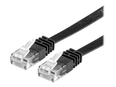 VALUE - Patch-Kabel - RJ-45 (M) bis RJ-45 (M) - 1.5 m - UTP - CAT 6a - halogenfrei, geformt, verseilt, flach - Schwarz