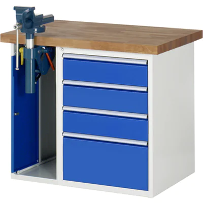 RAU Werkbank 7000 1.000 x 890 x 700 mm (B x H x T) enzianblau lichtgrau