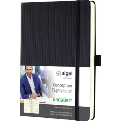 Sigel Tagesplaner Conceptum CO705 A5 undatiert 400S 1S/1T sw