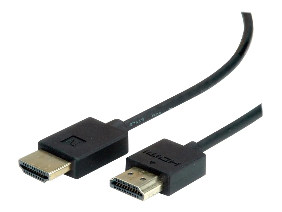 Roline - HDMI-Kabel mit Ethernet - HDMI männlich zu HDMI männlich - 5 m - Doppelisolierung - Schwarz - 4K Unterstützung, aktiv