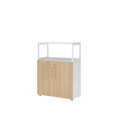 Hammerbacher Regalschrank FlexWall 800 x 1.100 x 417 mm (B x H x T) Flügeltür ohne Rollen Holz