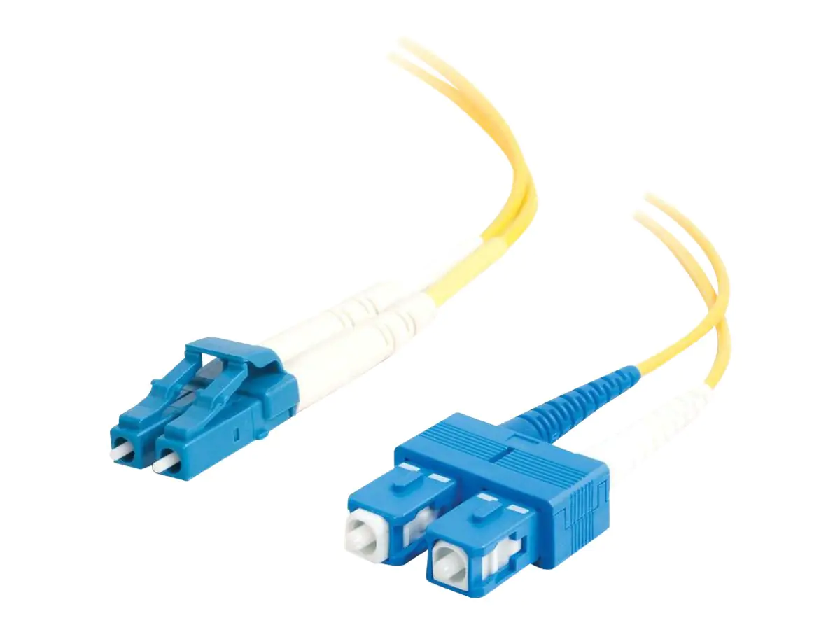 C2G LC-SC 9/125 OS1 Duplex Singlemode PVC Fiber Optic Cable (LSZH) - Patch-Kabel - SC Single-Modus (M) zu LC Single-Modus (M) - 3 m - Glasfaser - Duplex - 9/125 Mikrometer - OS1 - halogenfrei - Gelb