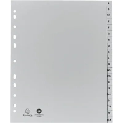Exacompta Register 1920B DIN A4+ 20tlg A-Z PP grau
