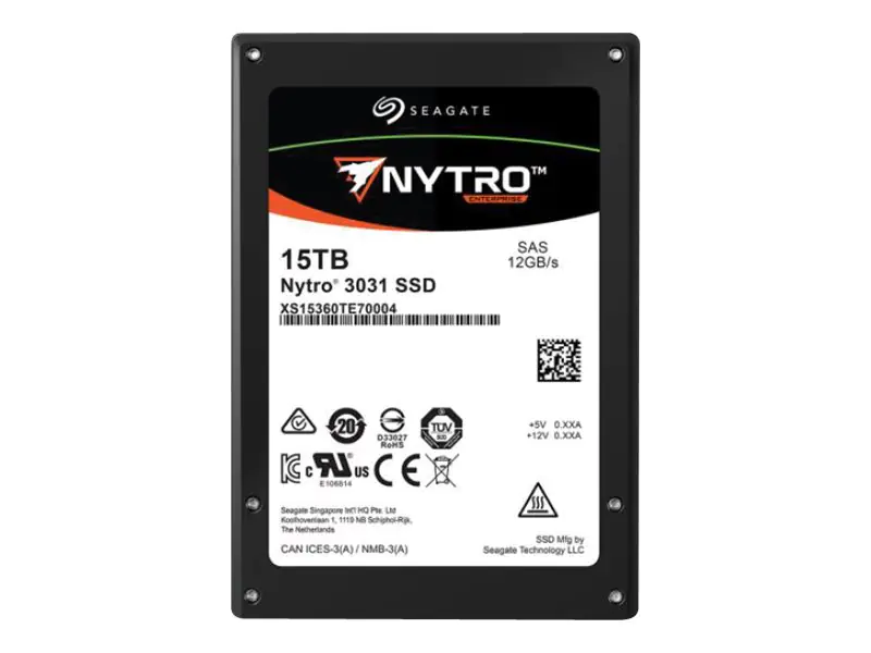 Seagate Nytro 3131 XS15360TE70014 - SSD - verschlüsselt - 15.36 TB - intern - 2.5" (6.4 cm) - SAS 12Gb/s - Self-Encrypting Drive (SED)