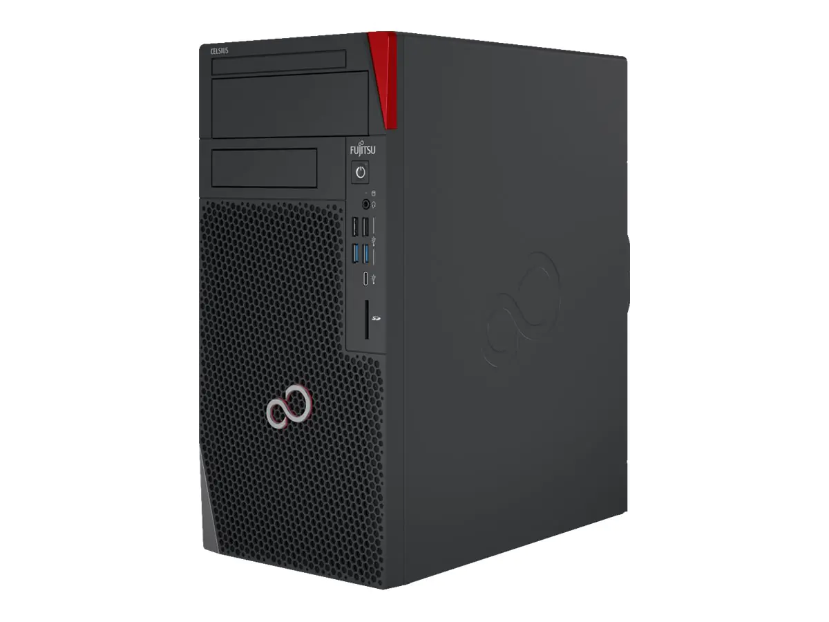 Fujitsu Celsius W5010 - Micro Tower - 1 x Core i7 10700 / 2.9 GHz - vPro - RAM 16 GB - SSD 512 GB - NVMe - DVD SuperMulti - UHD Graphics 630 - GigE - Win 10 Pro 64-Bit - Monitor: keiner