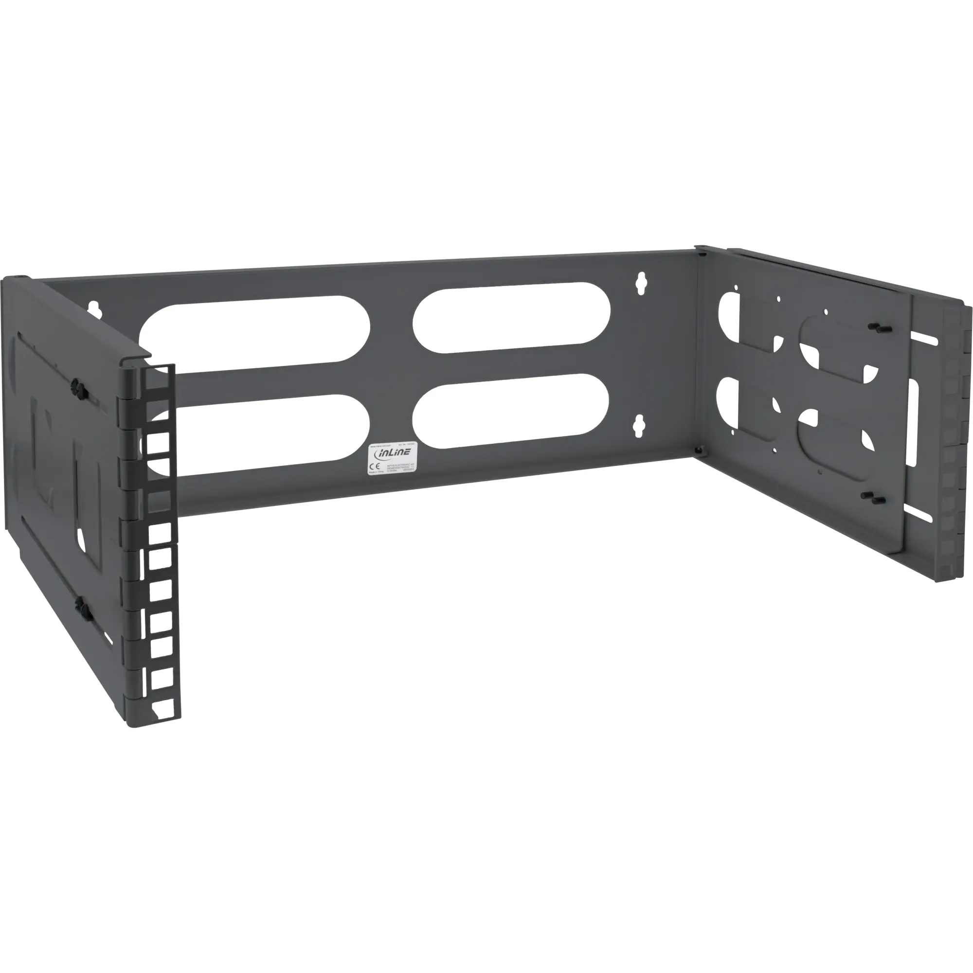 InLine 19" Rack zur Wandmontage - 4HE - 24-40 cm Tiefe - schwarz RAL9005 19104A