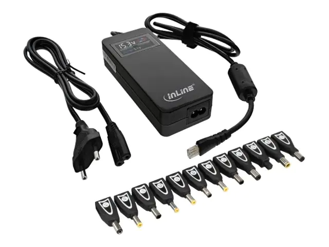 InLine 26618S Universal - Netzteil - Wechselstrom 100-240 V - 90 Watt - Ausgangsanschlüsse: 2 - Schwarz