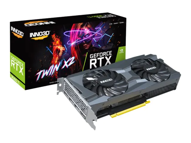Inno3D GeForce RTX 3060 Ti TWIN X2 LHR - Grafikkarten - GF RTX 3060 Ti - 8 GB GDDR6 - PCIe 4.0 x16 - HDMI, 3 x DisplayPort