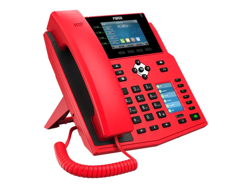 Fanvil X5U - VoIP-Telefon - mit Bluetooth-Schnittstelle mit Rufnummernanzeige/Anklopffunktion - dreiweg Anruffunktion - SIP, SIP v2 - 16 Zeilen - Rot