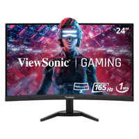 ViewSonic VX2468-PC-MHD - LED-Monitor - gebogen - 61 cm (24") (23.6" sichtbar) - 1920 x 1080 Full HD (1080p) @ 165 Hz - VA - 250 cd/m² - 3000:1 - 1 ms - 2xHDMI, DisplayPort - Lautsprecher