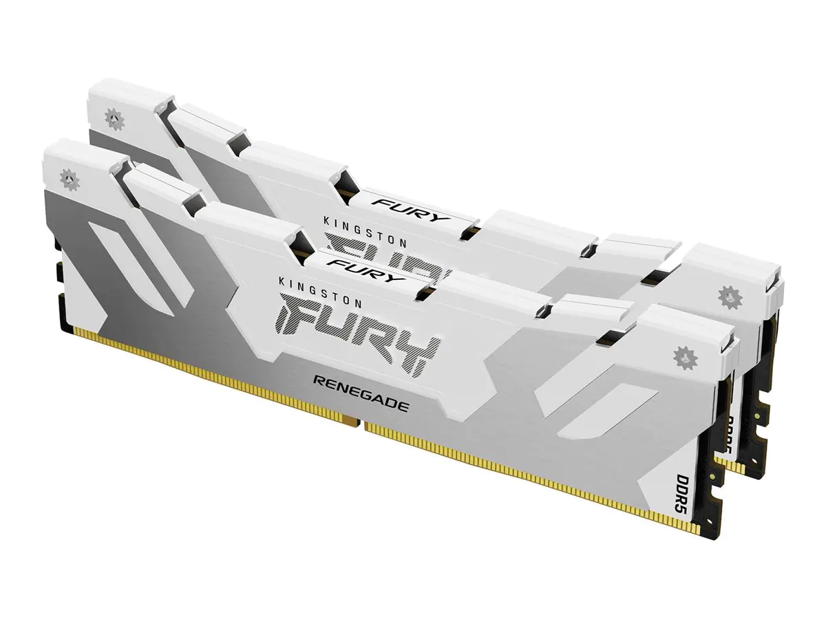 Kingston FURY Renegade - DDR5 - Kit - 32 GB: 2 x 16 GB - DIMM 288-PIN - 7600 MT/s / PC5-60800 - CL38 - 1.45 V - ungepuffert - on-die ECC - weiß, Silber