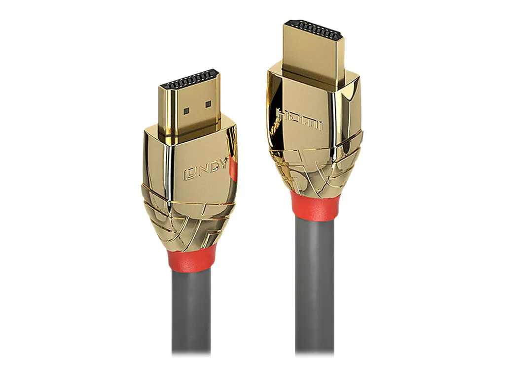 Lindy Gold Line - Ultra High Speed - HDMI-Kabel mit Ethernet - HDMI männlich zu HDMI männlich - 1 m - Dreifachisolierung - Grau - rund, 10K Unterstützung
