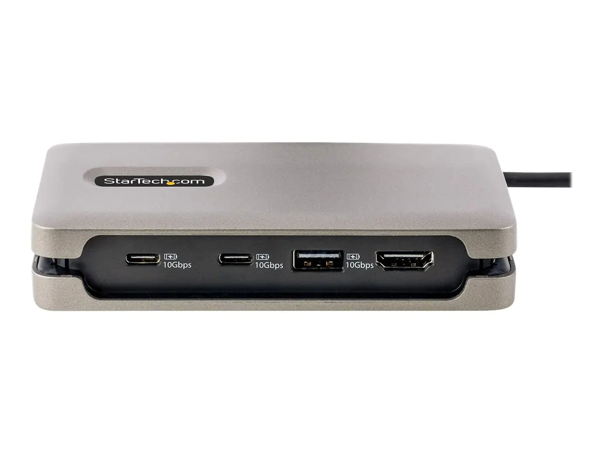 StarTech USB-C Multiport Adapter, 4K 60Hz HDMI 2.0b, HDR, USB 3.2 Gen 2 10Gbps Hub (2xUSB-C, 1xUSB-A), 100W PD Pass-Through, Mini Travel Dock, 12"/30cm Cable, Laptop Docking Station - Dockingstation - USB-C 3.2 Gen 2 / Thunderbolt 3 / Thunderbolt 4 - HDMI