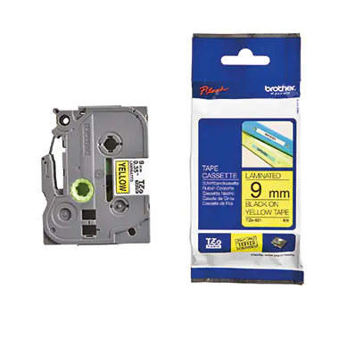 Brother TZe-621 - Schwarz auf Gelb - Rolle (0,9 cm x 8 m) 1 Kassette(n) laminiertes Band - für Brother PT-D210, D600, H110, H200; P-Touch PT-1005, 1880; P-Touch Cube Pro PT-P910