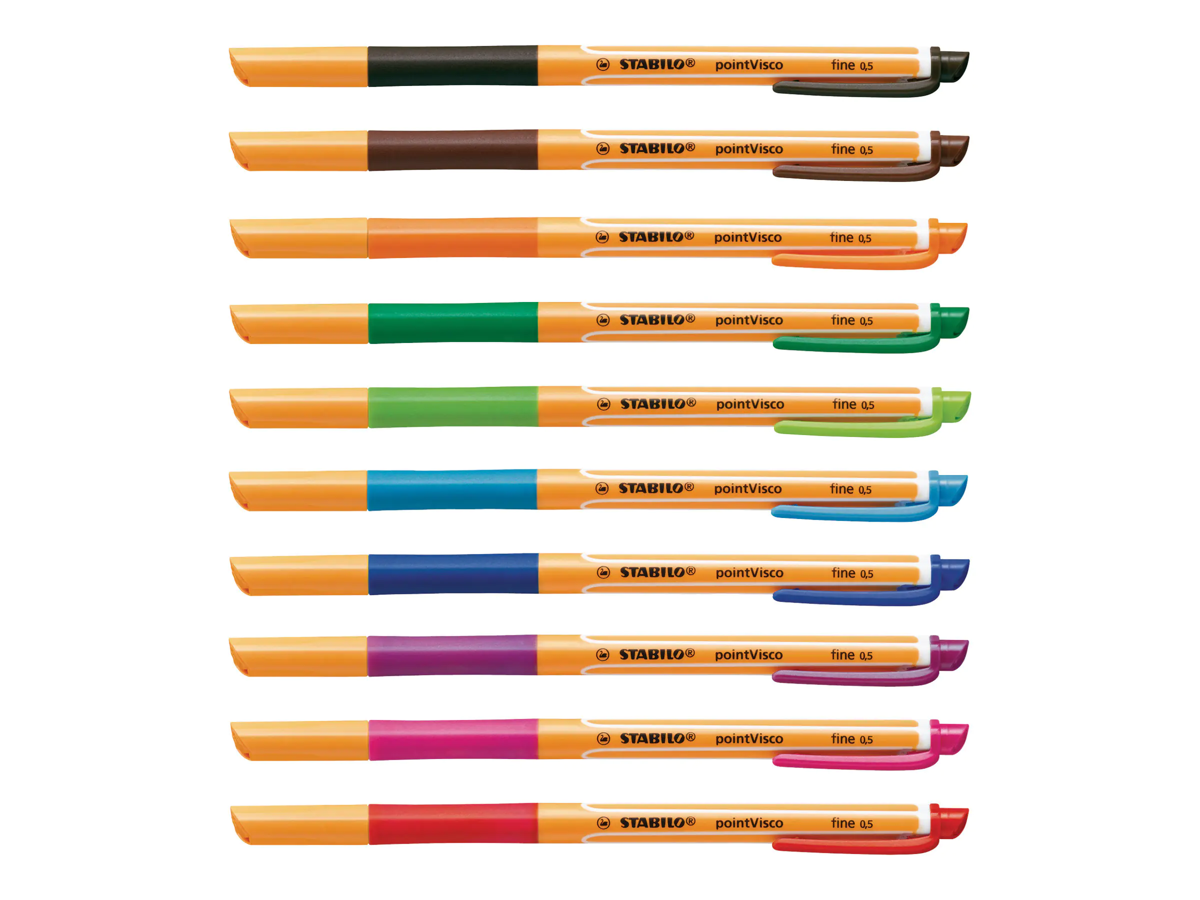 STABILO pointVisco - Tintenroller - Geltinte - 0.5 mm - fein (Packung mit 10) 1099/10
