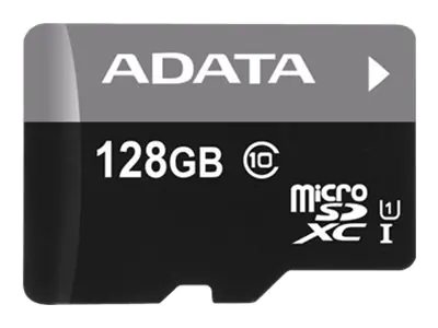 ADATA Premier - Flash-Speicherkarte (microSDXC-an-SD-Adapter inbegriffen) - 128 GB - UHS Class 1 / Class10 - microSDXC UHS-I - für Einzelhandelskunden