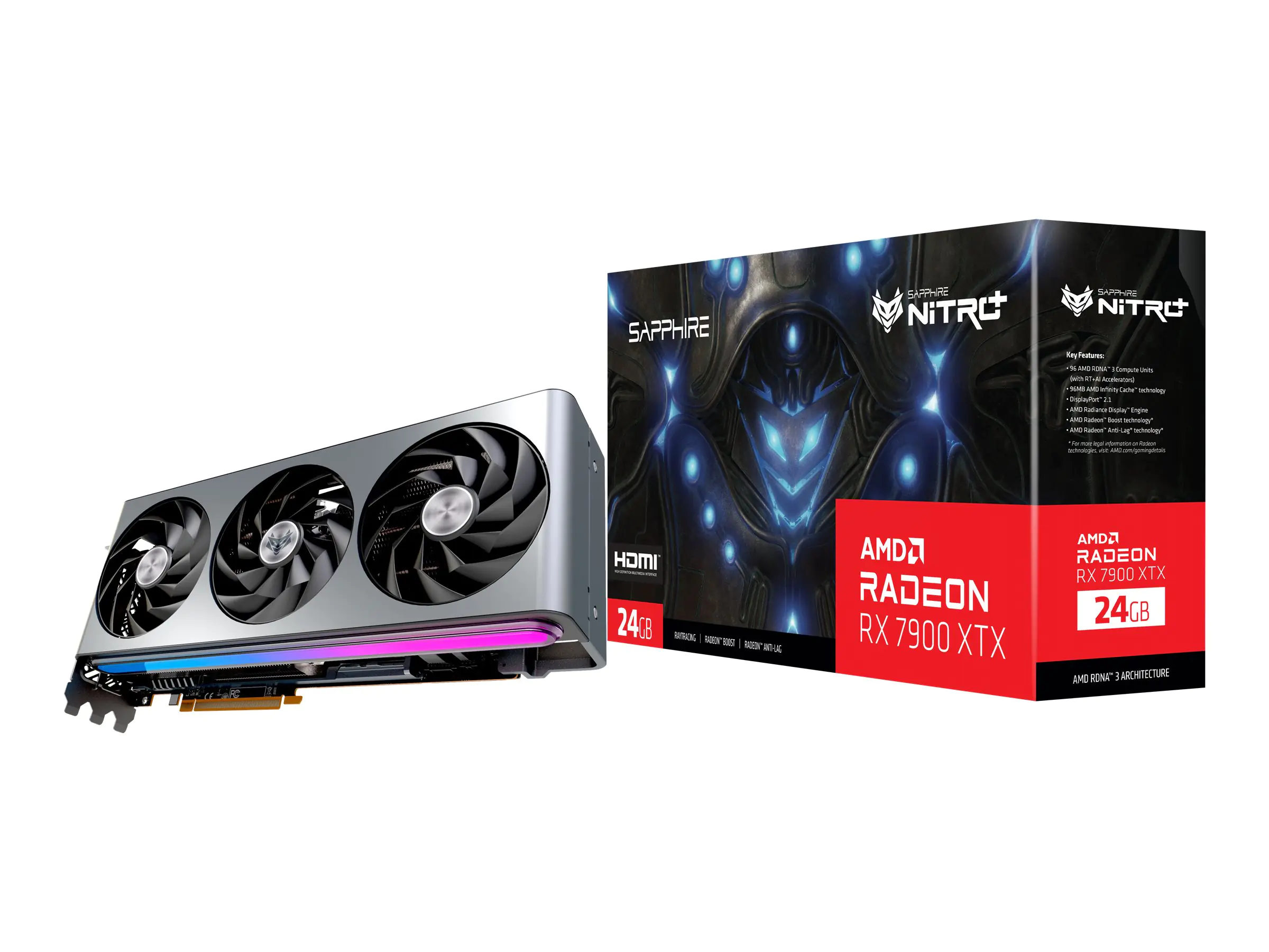 Sapphire NITRO+ Radeon RX 7900 XTX Vapor-X - Grafikkarten - Radeon RX 7900 XTX - 24 GB GDDR6 - PCIe 4.0 x16 - 2 x DisplayPort, 2 x HDMI