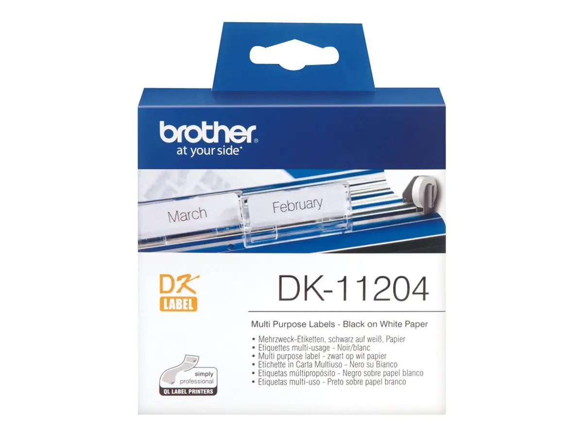 Brother DK-11204 - Schwarz auf Weiß - 17 x 54 mm 400 Etikett(en) (1 Rolle(n) DK11204