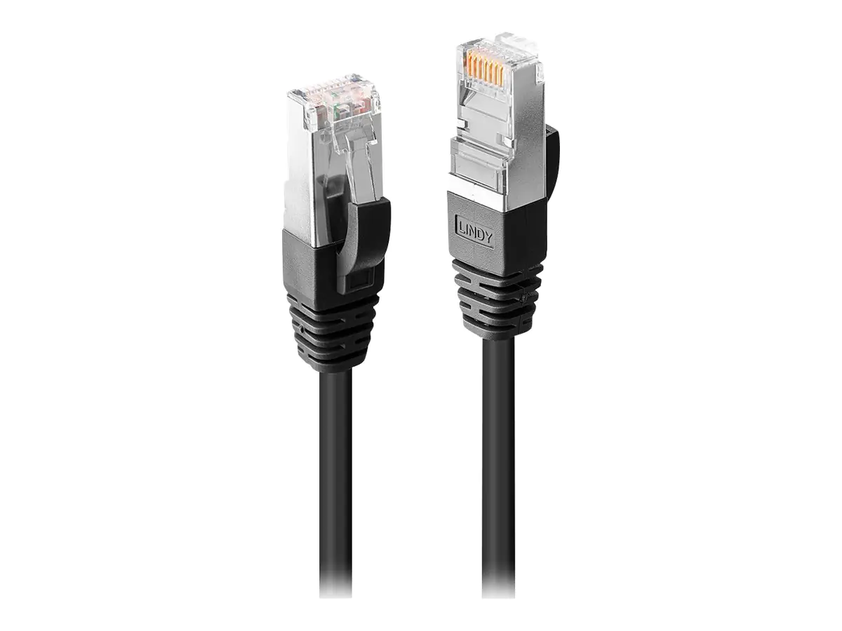 Lindy Premium - Patch-Kabel - RJ-45 (M) zu RJ-45 (M) - 2 m - SSTP-Kabel - CAT 6 - halogenfrei - Schwarz