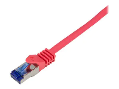 LogiLink Professional Ultraflex - Patch-Kabel - RJ-45 (M) zu RJ-45 (M) - 3 m - 6 mm - S/FTP - CAT 7 (Kabel) / CAT 6a (Anschlüsse) - halogenfrei, geformt, ohne Haken - Rot, RAL 3018