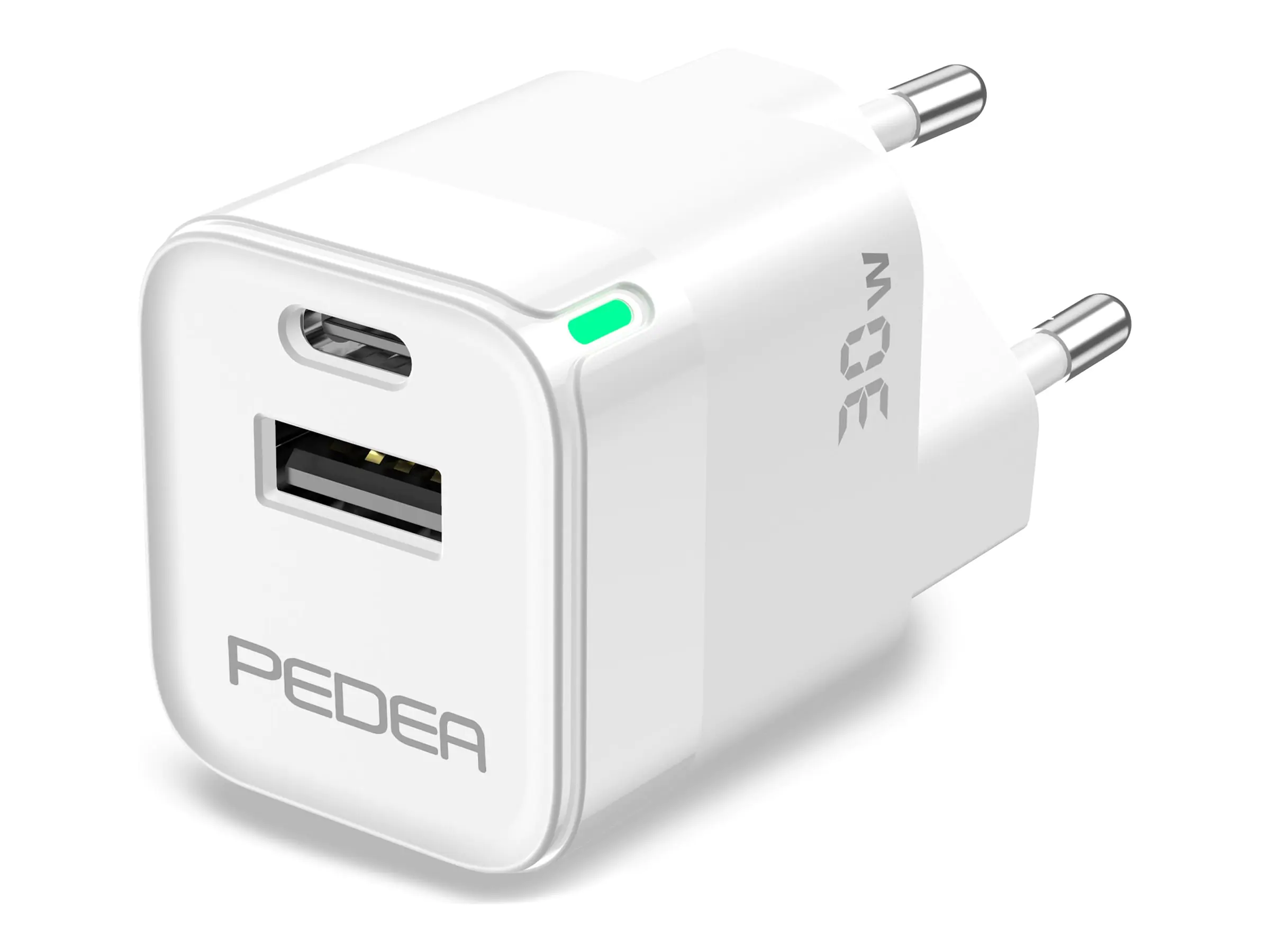 PEDEA Netzteil - dual, mini, travel, 100-240V - 30 watt - 3 A - Fast Charge, PD - 2