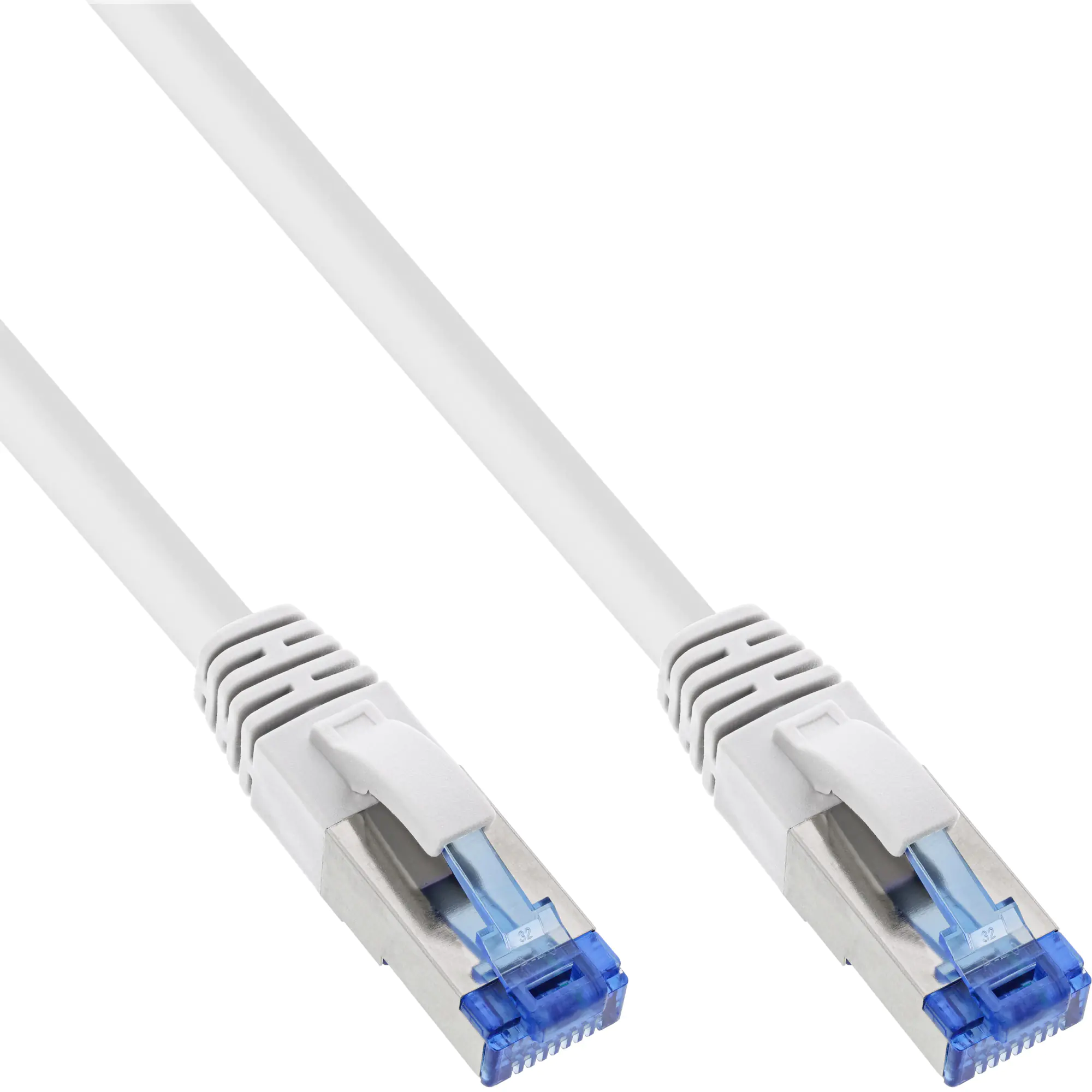 InLine - Patch-Kabel - RJ-45 (M) zu RJ-45 (M) - 3 m - 6.2 mm - SFTP, PiMF - CAT 6a - halogenfrei, ohne Haken - weiß (Packung mit 25)