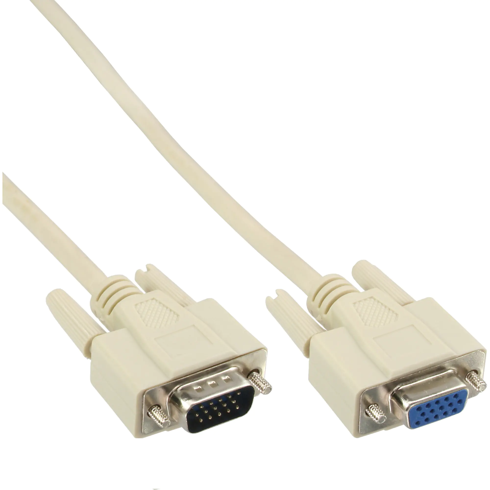 InLine - VGA-Verlängerungskabel - HD-15 (VGA) (M) zu HD-15 (VGA) (W) - 10 m - geformt - beige