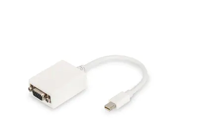 Digitus - DisplayPort-Adapter - Mini DisplayPort (M) zu HD-15 (VGA) (W) - 15 cm - geformt - weiß