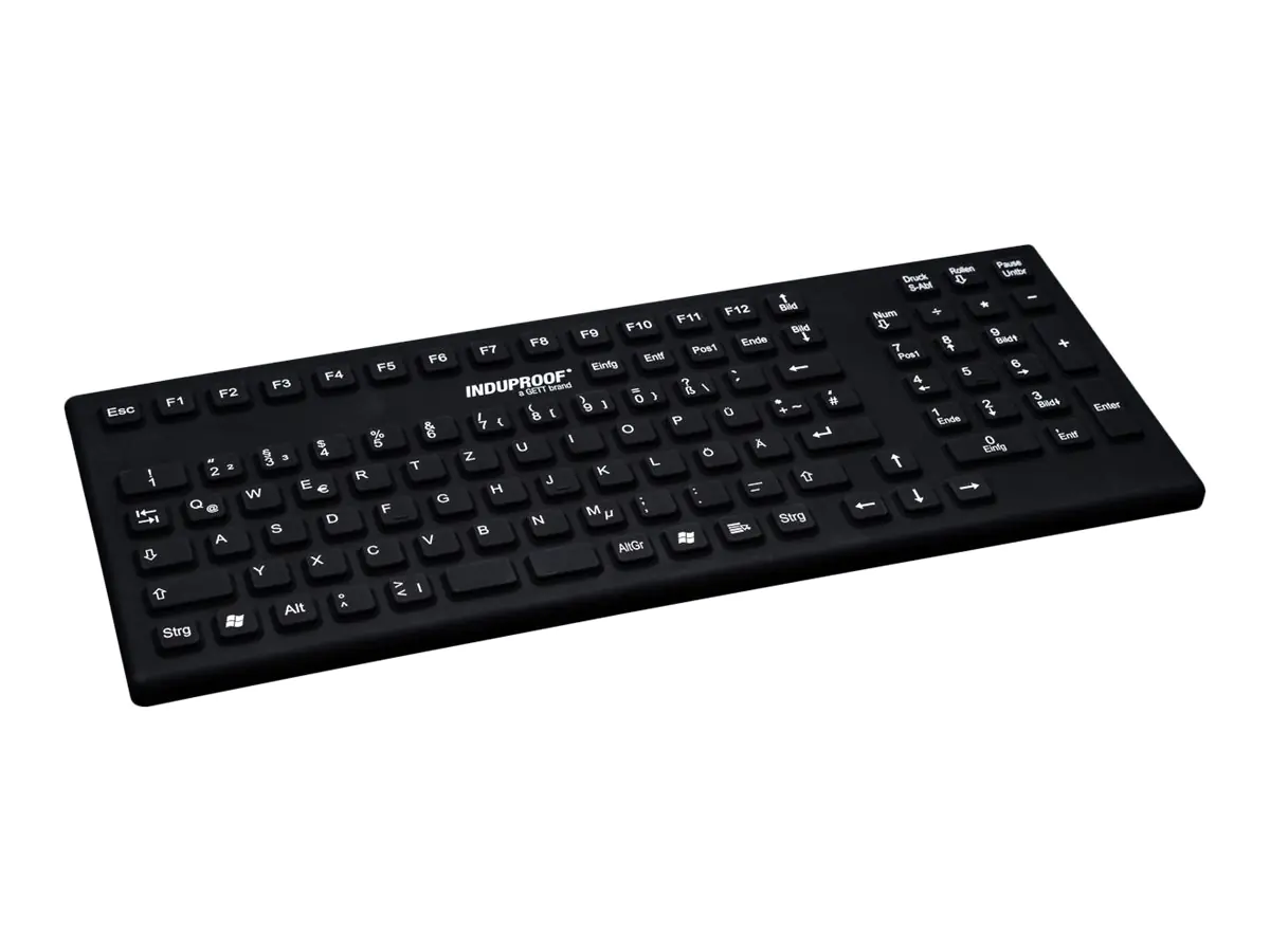 InduKey InduProof Smart Classic - Tastatur - waschbar - USB - Deutsch - Schwarz