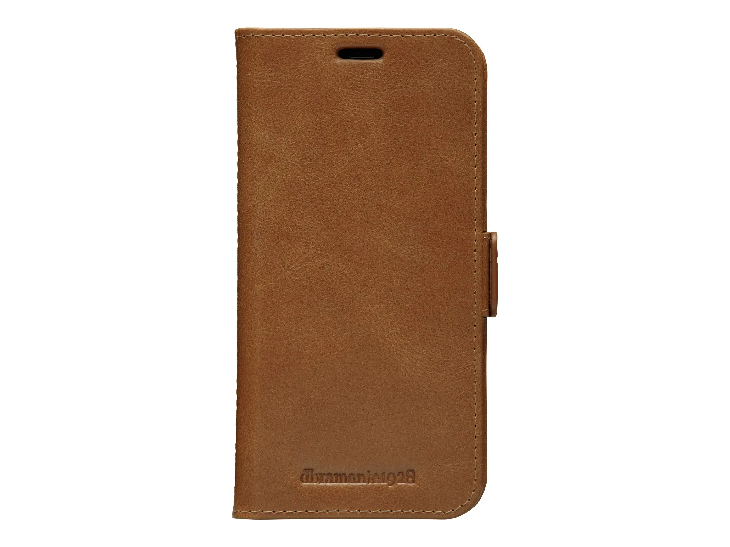 dbramante1928 Copenhagen Slim - Flip-Hülle für Mobiltelefon - genarbtes Leder - Hellbraun - für Apple iPhone 12, 12 Pro