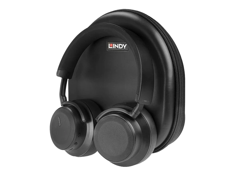 Lindy LH900XW - Kopfhörer mit Mikrofon - ohrumschließend - Bluetooth - kabellos - aktive Rauschunterdrückung - 3,5 mm Stecker - Schwarz