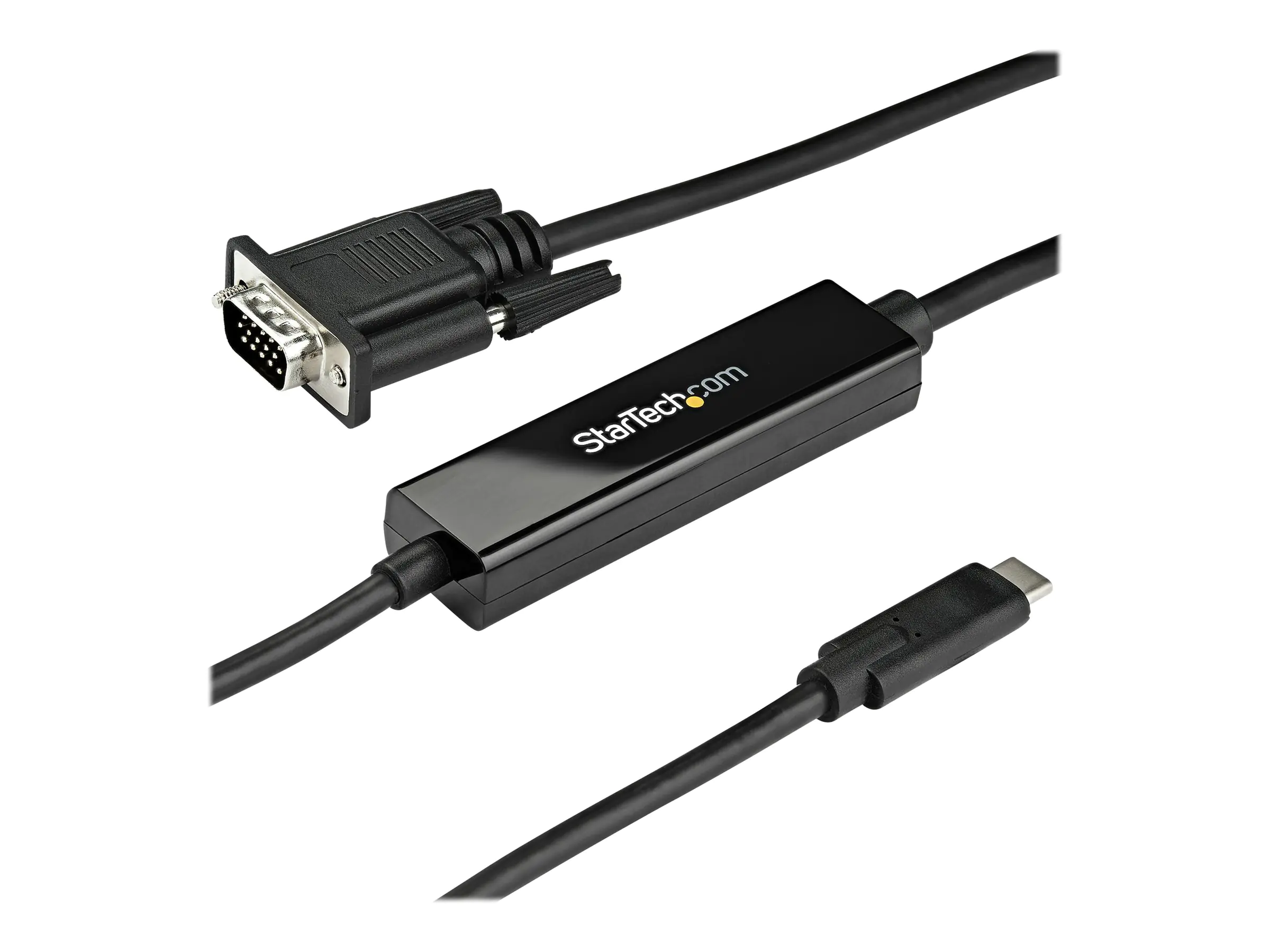 StarTech USB-C auf VGA Adapterkabel - 1m - 1920x1200 - Schwarz - Externer Videoadapter - USB-C - VGA