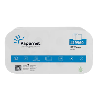 Papernet Toilettenpapier Special 3-lagig weiß 250 Bl./Rl. 8 Rl./Pack.