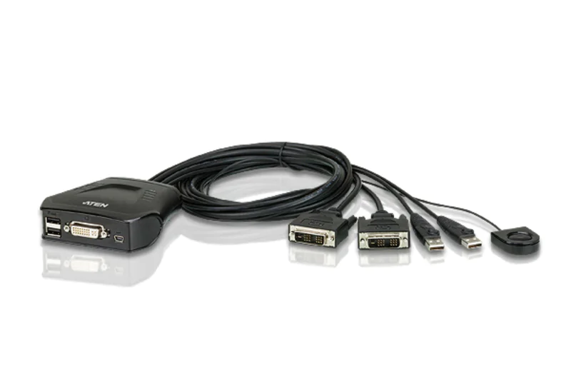 ATEN CS22D - KVM-Switch - 2 x KVM port(s) - 1 lokaler Benutzer - Desktop